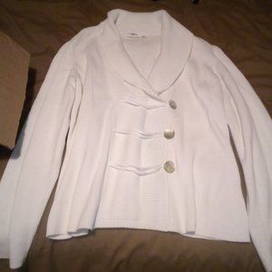 White vneck women's sweater